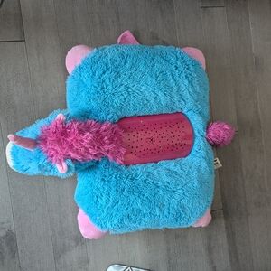 Blue and Pink Unicorn Pillow Pet With Star Nights Light